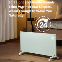 Convecteur électrique intelligent portable mural et sur pied, étanche, avec panneau en verre, pour la maison et la salle de bain