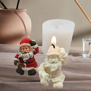 2022 Baru Cetakan Plester Lilin Aromaterapi Santa Claus Silikon Cetakan Puding Coklat