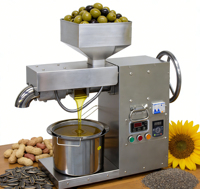 Presse à huile de cacahuète, d'olive et de sésame de 30 kg/h, extracteur d'huile commercial pour la production d'huile comestible HJ-T80
