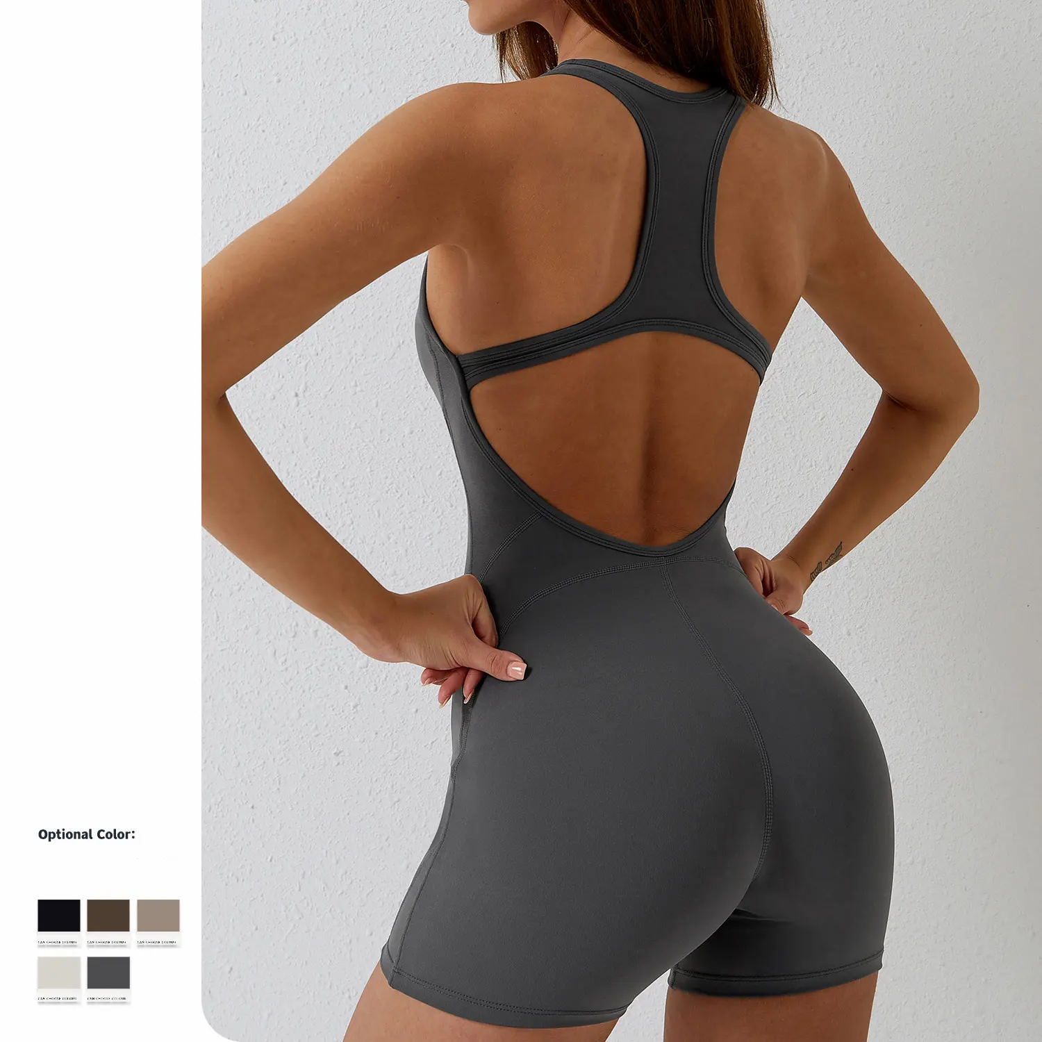 2023 New Tight Breathable Sports Yoga Bodysuit Hip Lifting One-Piece Quick-Drying Yoga Jumpsuit