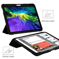 Housse de protection pour iPad Pro 12,9 pouces en TPU+PC avec porte-crayon intégré pour sacs d'ordinateur portable