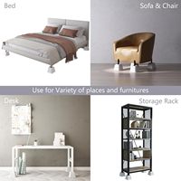 Lot de 4 rehausseurs de lit en plastique blanc robustes de 5 pouces, rehausseurs de meubles réglables pour lit, canapé, table, chaise, bureau