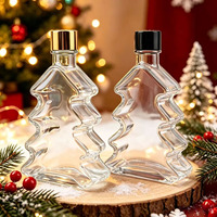 Bouteille diffuseur en verre transparent en forme de sapin de Noël, vide, pour huiles essentielles d'aromathérapie, pour la décoration de la maison en fêtes