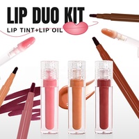 Kit de Rouge à Lèvres et Gloss Brillant Teinté Longue Tenue Hydratant Effet Ultra-Brillant Personnalisable avec Logo