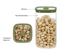 Couvercles en verre trempé écologiques, récipients de stockage de nourriture sèche en verre borosilicate hermétiques pour la cuisine