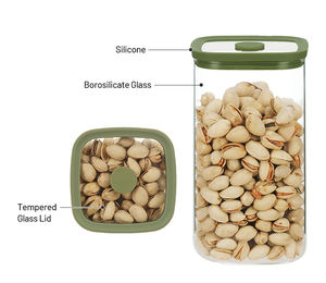 Organizadores de Cocina Ecológicos de Vidrio Transparente de Borosilicato, Contenedores de Almacenamiento de <span class=keywords><strong>Cereales</strong></span> para Alimentos Secos, Frascos con Tapas - Product Image 3