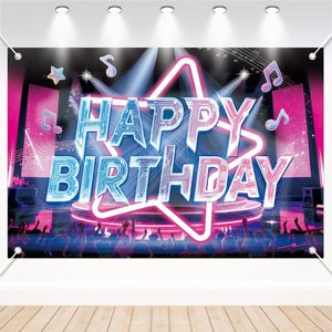 Fondo de fotografí<span class=keywords><strong>a</strong></span> azul y negro con purpurina, decoración elegante con globos y estrellas, pancarta personalizable para feliz cumpleaños - Product Image 6