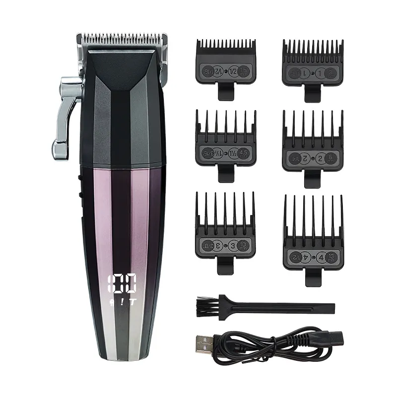 Alta Qualidade Barber Clippers Hair Cut Máquina Aparador Elétrico Recarregável Profissional Cordless Hair Clipper para Homens