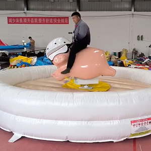 Estera <span class=keywords><strong>de</strong></span> seguridad inflable personalizada para juegos <span class=keywords><strong>de</strong></span> máquinas <span class=keywords><strong>de</strong></span> montar en cerdo rosa, toro mecánico Rodeo en <span class=keywords><strong>alquiler</strong></span> - Product Image 1