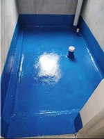 Matériau de construction bleu innovant et économique pour carrelage de salle de bain, revêtement imperméable à base de polyuréthane aqueux