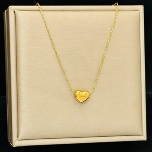 Women's <b>Silver</b> Simple Plain Heart Necklace Trendy Stainless Steel Link <b>Chain</b> with Zircon Valentine's Day & Engagement Gift - Product Image 2