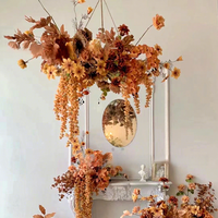 Fleurs artificielles couleur caramel café pour mariage, fausses fleurs d'automne pour arche de mariage, fond de table, centre de table, décoration intérieure