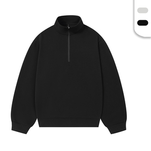 <span class=keywords><strong>Felpe</strong></span> <span class=keywords><strong>con</strong></span> Mezza <span class=keywords><strong>Zip</strong></span> e Colletto Alto in Cotone French Terry 380gsm, Personalizzabili <span class=keywords><strong>con</strong></span> Logo Ricamato - Product Image 1