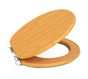 <span class=keywords><strong>Asiento</strong></span> de inodoro de <span class=keywords><strong>cierre</strong></span> <span class=keywords><strong>suave</strong></span> doble con efecto de madera, asientos de inodoro con tapa en forma de O estándar para baño MDF con descenso automático - Product Image 2