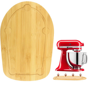 Base de bambú para batidora de cocina, color madera natural, tapete antideslizante para batidora de pedestal - Product Image 1