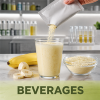 Poudre de fruits de qualité supérieure pour smoothies, préparations pour boissons, confiseries et applications laitières – Poudre de banane