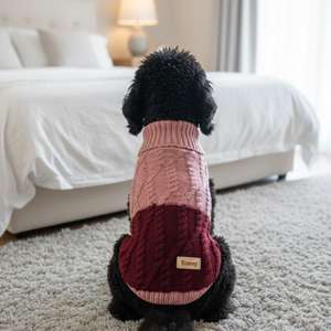 Maglione per cani Toway bicolore in maglia calda e morbida dal design moderno, dalla taglia XS alla XL, 6 colori - Product Image 4