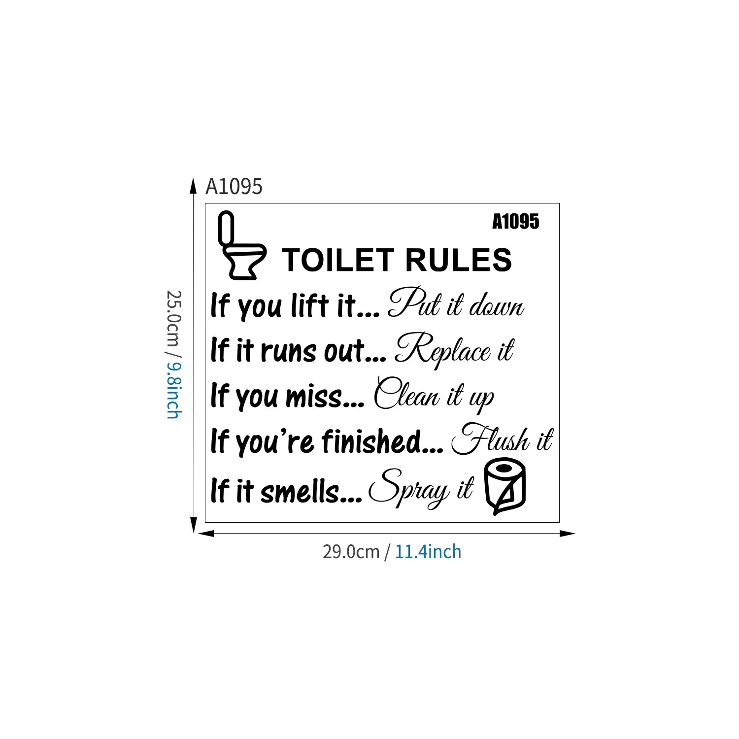 Aturan Toilet kamar mandi stiker dinding dapat dilepas vinil stiker seni DIY dekorasi rumah stiker