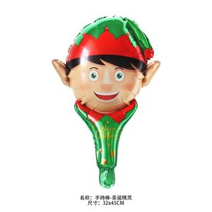 Christmas Cane Elk Snowman Hair Band Gift Cartoon Handheld Strike Stick Aluminum Foil <b>Balloons</b> Party Holiday Supplies - Product Image 3