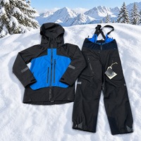 Ensemble de combinaison de ski Burt0 en stock, imperméable, haute respirabilité, coutures thermosoudées, veste à capuche et pantalon à bretelles