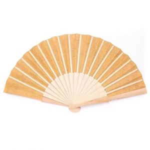 Abanico de Mano Plegable de Corcho Ecológico con Impresión Personalizada, Tallado a Mano con Diseño Pintado, para Regalo, Viene con Caja - Product Image 2