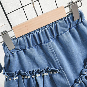 Nuovo Set 2 Pezzi in Denim per Ragazze 2026: Gilet con Volant e Gonna Corta Irregolare a Vita Alta - Outfit alla Moda - Product Image 5