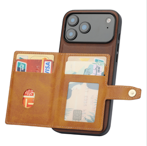 Funda Protectora Magnética Antideslizante y Resistente a Impactos para iPhone 17 16 14 15 Pro Max, en Cuero PU con Diseño de Empalme de Colores, Venta al Por Mayor - Product Image 3