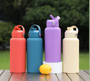 2026 Luxury Stainless Steel Water Bottle Wholesale Custom Logo Insulated Vacuum <b>Flask</b> Gym Sports Bottle <b>with</b> <b>Straw</b> Lid 32oz - Product Image 2