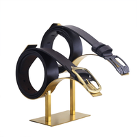 Support de présentation de ceintures en métal sur mesure, support de ceintures en acier inoxydable avec base, étagère organisatrice de ceintures pour la vente au détail