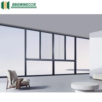 Fenêtre coulissante horizontale moderne en aluminium Lukliving avec moustiquaire en acier inoxydable