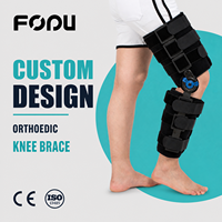 Orthèse de genou articulée pleine longueur en tissu souple avec verrouillage de la plage de mouvement (ROM) pour la stabilisation post-opératoire et la récupération de la marche (OEM)