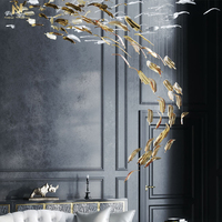 Lustre LED en verre sur mesure pour plafond haut, style moderne, pour hôtel, villa, centre commercial, escalier, décoration intérieure