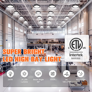 Projecteur LED UFO à capteur ETL prêt à l'emploi 150W 240W 300W, intensité variable 0-10V, IP65, pour éclairage industriel d'usine et d'entrepôt - Product Image 2