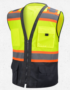 <span class=keywords><strong>Gilet</strong></span> de <span class=keywords><strong>sécurité</strong></span> réfléchissant imperméable WEJUMP, classe 2 ANSI, EN ISO 20471, design multi-poches, pour chauffeurs de taxi, ouvriers du bâtiment - Product Image 6