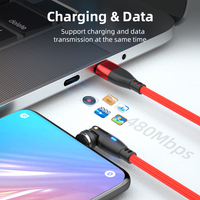 Câble de données de charge magnétique 6 en 1 100W | 540 Rotation 3A PD100W QC3.0 Charge rapide 3 en 1 USB Type C Câble de transfert de synchronisation