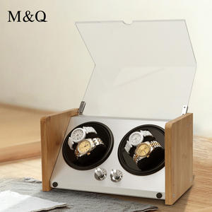 卸売カスタム安全木製自動時計ワインダーボックス12 4スロットアクリルガラスサイレントモーター機械式時計回転ボックス - Product Image 5