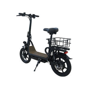 Vélo électrique <span class=keywords><strong>de</strong></span> <span class=keywords><strong>ville</strong></span> électronique pliable <span class=keywords><strong>de</strong></span> 12 pouces unisexe, trottinette pour adultes à deux roues avec moteur <span class=keywords><strong>de</strong></span> 350W, lumière LED, panier, siège, portée <span class=keywords><strong>de</strong></span> 20km - Product Image 1