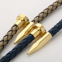 Bracelet Homme de Luxe en Cuir Véritable Tressé, Fermoir Magnétique en Acier Inoxydable, Bijou Chaîne Tressée pour Homme