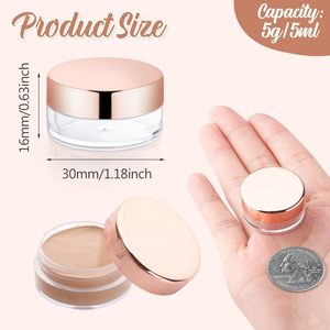 30ml 60ml 120ml 500ml 8oz 16oz <b>Clear</b> Ps <b>Plastic</b> Cosmetic Cream Jar Lip Scrub Pink Gold Lids Acrylic Powder Jars Nail Dip Powder - Product Image 4