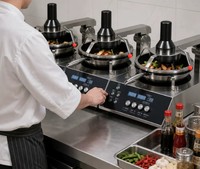 Machine à frire automatique, cuisinière électrique commerciale, agitation bidirectionnelle, 9 vitesses, acier inoxydable, 3500W