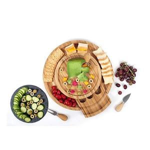 <span class=keywords><strong>Ardoise</strong></span> de service naturelle avec plateau <span class=keywords><strong>à</strong></span> fromages en bambou avec couteau <span class=keywords><strong>à</strong></span> <span class=keywords><strong>fromage</strong></span> sur base en bambou de qualité avec tiroir - Product Image 3