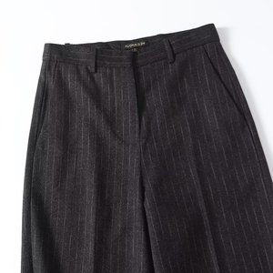 SHENZHU <strong>Women</strong> 2024 Autumn New Fashion Smart Modern <strong>Pinstriped</strong> Flannel Pants Vintage High Elastic Female Ankle <strong>Trousers</strong> - Product Image 3