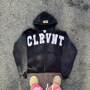 Sweat à capuche personnalisé avec impression bouffante et grand logo patchwork survêtement de <span class=keywords><strong>haute</strong></span> qualité Streetwear survêtement unisexe - Product Image 2