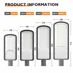50W 100W 150W 200W 0-10V Luz de calle LED regulable 24W <span class=keywords><strong>40W</strong></span> 50W 80W Área exterior Estacionamiento Accesorio de iluminación de carretera principal - Product Image 2