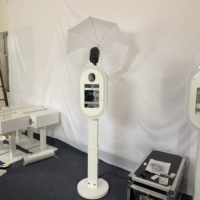 Photomaton pour iPad avec éclairage RGB, livraison rapide, hauteur réglable, application simple, télécommande, pour fêtes et mariages
