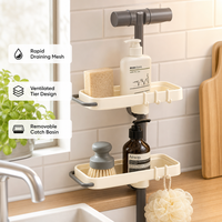 Organisateur de robinet d'évier Jolly Kitchen, support pour éponge pour évier de cuisine et tuyau de salle de bain