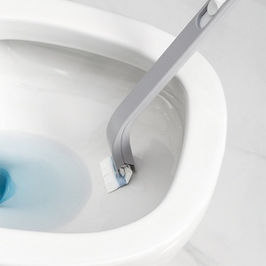 Brosse de toilette jetable moderne en plastique à fixer au mur pour salle de bain, avec support et agent nettoyant - Product Image 6
