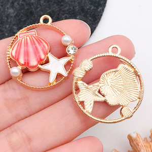 Ciondoli in Metallo Smaltato a Tema Vita Marina, Ciondoli Personalizzati a Forma di Stella Marina e Conchiglia per Bracciali, dal Produttore - Product Image 5