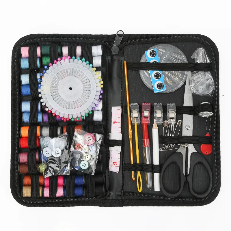 JP إكسسوارات أدوات خياطة محمولة مجموعة إبرة وخيط صندوق للمبتدئين حقيبة سفر