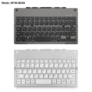 Foldable Bluetooths Keyboard Touchpad Aluminum Ultra Slim Portable Folding Keyboard Rechargeable For IOS IPads Android Window
